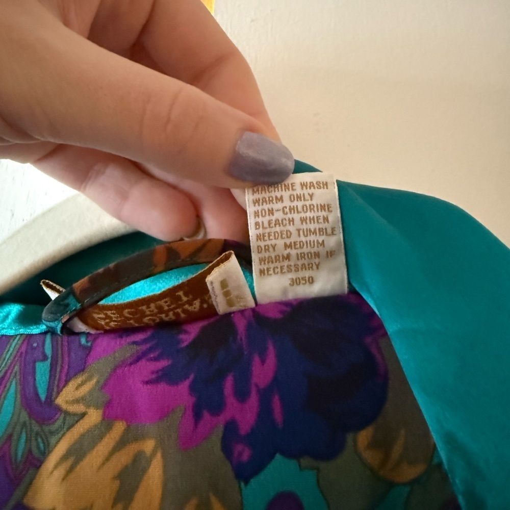 Vintage 80s Victorias Secret Gold Label Floral Kimono Satin Silk Robe - Picture 6 of 7